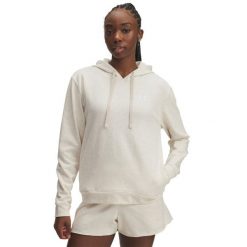 Bluza damska z kapturem Under Armour Rival Terry. Brązowe bluzy damskie Under Armour, s, bez wzorów, z materiału, bez ramiączek, z kapturem. Za 280.07 zł.