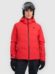 4F Kurtka narciarska membrana 15000 męska - czerwona S. Czerwone kurtki sportowe męskie 4F, na zimę, m, bez wzorów, z materiału, bez kaptura, narciarskie, primaloft. Za 999.99 zł.