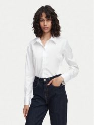 Guess Koszula W6YH10 W2752 Biały Slim Fit. Białe koszule damskie Guess, xs, z aplikacjami, z bawełny, bez kołnierzyka, bez ramiączek. Za 344.99 zł.