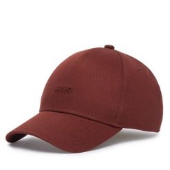 Czapka z daszkiem HUGO. Brązowe czapki damskie Hugo, bez wzorów. Za 149.99 zł.