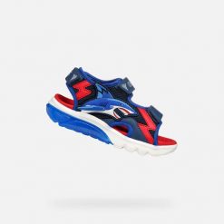 Sandały Geox Model J Sandal Ciberdron B Kolor Niebieski. Czerwone sandały męskie Geox, na lato, bez wzorów, z syntetyku, bez zapięcia. Za 252.99 zł.