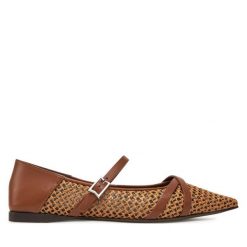 Baleriny Max Mara. Brązowe balerinki damskie Max Mara, bez wzorów, bez obcasa, bez zapięcia. Za 1,649.00 zł.