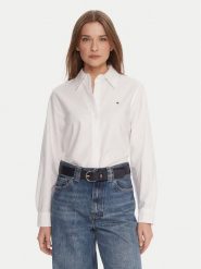 Tommy Hilfiger Koszula WW0WW46111 Biały Relaxed Fit. Białe koszule damskie Tommy Hilfiger, bez wzorów, z bawełny, biznesowe, bez kołnierzyka, bez ramiączek. Za 429.99 zł.