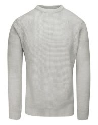 Sweter Jasny Szary w Gruby Dziergany Splot, U-neck, Męski -BRAVE SOUL. Szare swetry męskie Brave Soul, l, bez wzorów, dziergany, eleganckie, bez kołnierzyka, bez ramiączek. Za 89.00 zł.