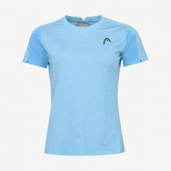 T-Shirt damski PADEL Tech. Niebieskie t-shirty damskie Head, l, bez wzorów, z meshu, sportowe, bez kołnierzyka, bez ramiączek. W wyprzedaży za 161.00 zł.