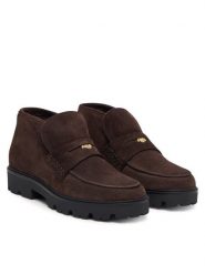 Tommy Hilfiger Botki Th Enamel Charm Loafer Boot FW0FW09680 Brązowy. Brązowe botki damskie Tommy Hilfiger, bez wzorów, ze skóry, bez obcasa, na płaskiej podeszwie, bez zapięcia. Za 699.99 zł.