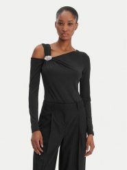 Marciano Guess Bluzka 6RGP02 6262Z Czarny Slim Fit. Czarne bluzki damskie Marciano Guess, s, z aplikacjami, z syntetyku, bez kołnierzyka, bez ramiączek. Za 413.00 zł.