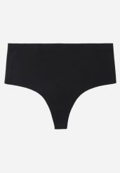 Czarne Majtki Stringi High Waist o Bezszwowym Wykończeniu Oreasa. Czarne majtki damskie Renee. Za 39.99 zł.