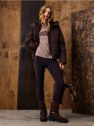 Legginsy z ociepleniem - brązowy. Brązowe legginsy damskie Sinsay, bez wzorów. Za 39.99 zł.