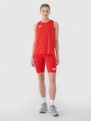 4F Legginsy kolarki treningowe damskie - czerwone XS. Czerwone legginsy damskie 4F, s, bez wzorów, z dzianiny, na fitness i siłownię. Za 109.99 zł.