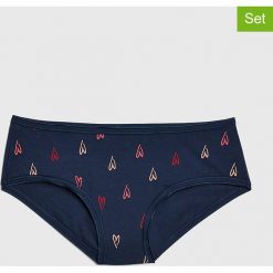 Figi (3 pary) w kolorze granatowo-czerwonym. Niebieskie majtki damskie Gap Body. W wyprzedaży za 59.95 zł.