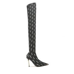 Kozaki Elisabetta Franchi. Czarne kozaki damskie Elisabetta Franchi, bez wzorów, bez obcasa, na szpilce, bez zapięcia. Za 6,869.00 zł.