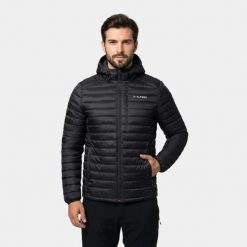Kurtka męska puchowa lekka Alpinus Kiruna. Brązowe kurtki męskie Alpinus, na jesień, l, bez wzorów, z materiału, biznesowe, z kapturem. Za 399.00 zł.