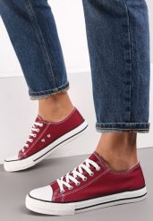 Bordowe Trampki z Ekoskóry Lakelets. Czerwone trampki i tenisówki damskie Renee, bez wzorów, z gumy, przed kostkę, bez zapięcia. Za 54.99 zł.