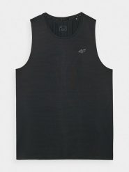 4F Tank top treningowy szybkoschnący męski - czarny L. Czarne koszulki sportowe męskie 4F, l, bez wzorów, z dzianiny, bez ramiączek, na fitness i siłownię. Za 69.99 zł.