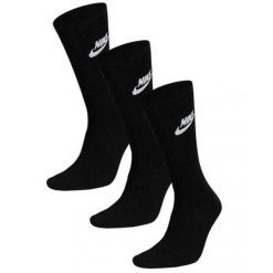 Zestaw Skarpet Unisex Dla Dorosłych Essentials Everyday (zestaw 3 Sztuk). Czarne skarpety męskie Nike, bez wzorów. Za 125.99 zł.