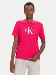 Calvin Klein Jeans T-Shirt Hero Classic LV047B865G Różowy Regular Fit. Czerwone t-shirty damskie Calvin Klein Jeans, l, bez wzorów, z bawełny, bez kołnierzyka, bez ramiączek. Za 139.99 zł.