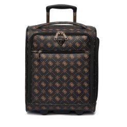 Walizka kabinowa Guess. Brązowe walizki damskie Guess, z aplikacjami. Za 659.99 zł.