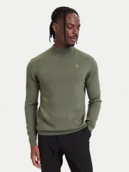 KARL LAGERFELD Golf 655002 564399 Zielony ciemny Regular Fit. Zielone swetry męskie KARL LAGERFELD, l, bez wzorów, z wełny, bez kołnierzyka, bez ramiączek. Za 569.99 zł.