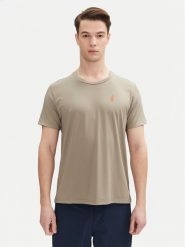 Aulp T-Shirt Tommy Khaki Regular Fit. Brązowe koszulki sportowe męskie Aulp, l, bez wzorów, z syntetyku, bez ramiączek, do biegania. Za 49.99 zł.