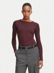 HUGO Bluzka Dasiia 50545208 Bordowy Slim Fit. Czerwone bluzki damskie Hugo, xs, bez wzorów, z syntetyku, bez kołnierzyka, bez ramiączek. Za 399.99 zł.