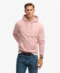Superdry Essential Logo Hoodie bluza z kapturem luźny krój. Czerwone bluzy damskie Superdry, xl, bez wzorów, z bawełny, klasyczne, bez ramiączek, z kapturem. Za 336.85 zł.