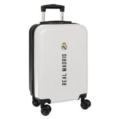 Real Madryt walizka kabinowa podręczna na kółkach 612454851 55 x 34,5 x 20 cm. Białe walizki damskie REAL MADRID, bez wzorów, z materiału. Za 429.00 zł.