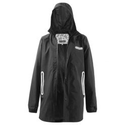 ROCKBROS Wodoodporny płaszcz przeciwdeszczowy. Czarne płaszcze damskie ROCKBROS, l, bez wzorów, z materiału, sportowe, bez kołnierzyka, bez kaptura. Za 259.60 zł.