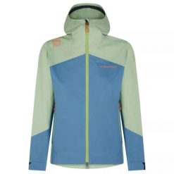 Kurtka turystyczna damska La Sportiva Firestar Evo Shell z membraną 20K. Niebieskie kurtki sportowe damskie La Sportiva, bez wzorów, z poliamidu, bez ramiączek, bez kaptura, trekkingowe. W wyprzedaży za 936.00 zł.
