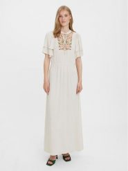 Vero Moda Sukienka letnia Gina 10277291 Écru Regular Fit. Sukienki damskie Vero Moda, na lato, m, bez wzorów, z wiskozy, bez kołnierzyka, bez ramiączek. Za 239.99 zł.
