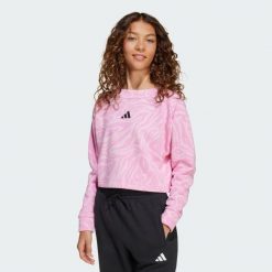 Bluza Future Icons Cropped. Czarne bluzy damskie Adidas, bez wzorów, z polaru, bez ramiączek, bez kaptura. W wyprzedaży za 129.35 zł.