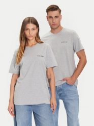Guess Jeans T-Shirt M5BI78 K8FQ4 Szary Regular Fit. Szare t-shirty damskie Guess Jeans, m, z aplikacjami, z bawełny, bez kołnierzyka, bez ramiączek. Za 109.99 zł.
