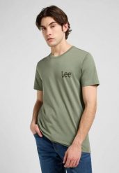 MESKA KOSZULKA LEE MEDIUM WOBBLY LEE TEE OLIVE STONE 112370505. Zielone t-shirty męskie Lee, s, bez wzorów, bez kołnierzyka, bez ramiączek. Za 79.99 zł.