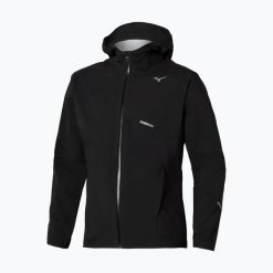 Kurtka do biegania męska Mizuno Trail Waterproof 20K Hooded. Czarne kurtki męskie Mizuno, m, bez wzorów, z nylonu, bez kaptura, do biegania. Za 739.99 zł.