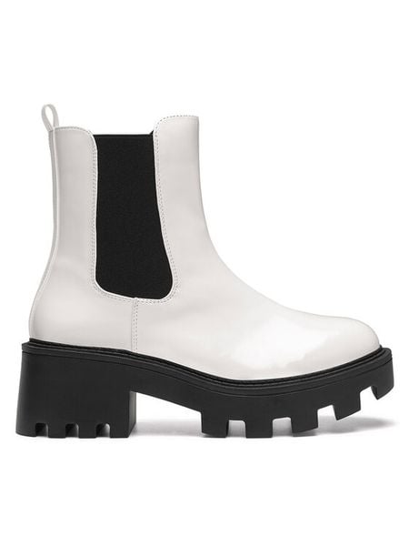 DeeZee Sztyblety WYL3949-1 Biały. Białe botki damskie DeeZee, bez wzorów, z materiału, bez obcasa, na słupku, bez zapięcia. Za 179.99 zł.