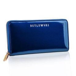 Portfel damski BETLEWSKI ZBPD-BS-5297 niebieski. Niebieskie portfele damskie Betlewski, z lakierowanej skóry. Za 139.99 zł.