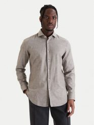 HUGO Koszula Kason 50539775 Beżowy Slim Fit. Brązowe koszule męskie Hugo, m, bez wzorów, z bawełny, bez kołnierzyka, bez ramiączek. Za 429.99 zł.