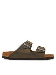 Birkenstock Klapki Arizona Sfb 1019377 Khaki. Brązowe klapki damskie Birkenstock, bez wzorów, ze skóry, bez obcasa, bez zapięcia. Za 479.99 zł.
