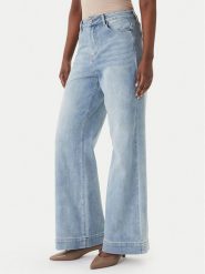 Eleh Jeansy EL112 Niebieski Wide Leg. Niebieskie jeansy damskie Eleh, bez wzorów, z bawełny. Za 512.99 zł.