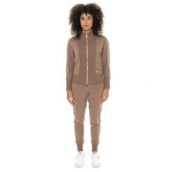 Bluza zimowa Leone 1947 Warm Touch Damen,Reißverschluss und Strickeinsätzen. Brązowe bluzy damskie LEONE 1947 APPAREL, na zimę, bez wzorów, z elastanu, sportowe, bez ramiączek, bez kaptura. W wyprzedaży za 206.29 zł.