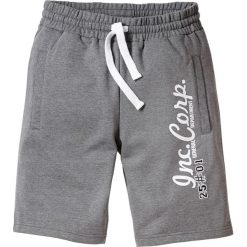 Bermudy dresowe z czystej bawełny. Czarne spodnie sportowe męskie bonprix, l, z aplikacjami, z bawełny. Za 82.99 zł.