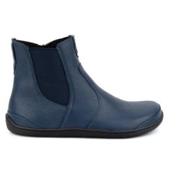 Olivier Damskie buty barefoot sztyblety z zamkiem ocieplane 1263 granatowe niebieskie. Niebieskie botki damskie bez wzorów, ze skóry, biznesowe, bez obcasa, bez zapięcia. Za 529.52 zł.