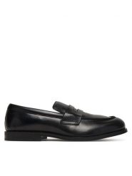 Calvin Klein Półbuty Ess Rubber Penny Loafer Pol Lth HM0HM02025 Czarny. Czarne buty wizytowe męskie Calvin Klein, bez wzorów, ze skóry, bez obcasa, bez zapięcia. Za 569.99 zł.