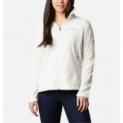 Bluza polarowa turystyczna damska Columbia Fast Trek II. Białe bluzy damskie Columbia, l, bez wzorów, z polaru, sportowe, bez ramiączek, bez kaptura. Za 207.99 zł.