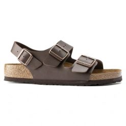 Sandały Unisex Birkenstock Milano BF (34701). Brązowe sandały męskie Birkenstock, bez wzorów, z materiału, klasyczne, bez zapięcia. Za 329.00 zł.