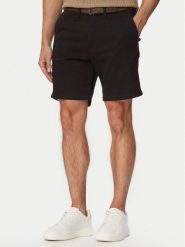 Jack & Jones Szorty materiałowe Adam Belted 12288603 Czarny Regular Fit. Czarne szorty męskie Jack & Jones, bez wzorów, z bawełny. Za 169.99 zł.