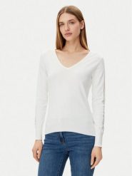 Morgan Sweter 251-MIELO Biały Slim Fit. Białe swetry nierozpinane damskie Morgan, xs, bez wzorów, z wiskozy, bez kołnierzyka, bez ramiączek. Za 129.99 zł.