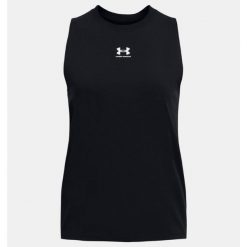 Top damski Under Armour Campus Muscle Tank. Czarne topy damskie Under Armour, s, bez wzorów, bez kołnierzyka, bez ramiączek. Za 94.99 zł.