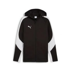 Bluza dresowa z kapturem Puma TeamEvostripe. Czarne bluzy sportowe męskie Puma, bez wzorów, z dresówki, z kapturem, do piłki nożnej. Za 380.00 zł.
