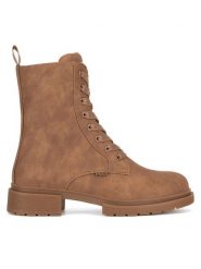 MEXX Botki MI001712343W Brązowy. Brązowe botki damskie Mexx, bez wzorów, z materiału, bez obcasa, na płaskiej podeszwie, bez zapięcia. Za 299.99 zł.